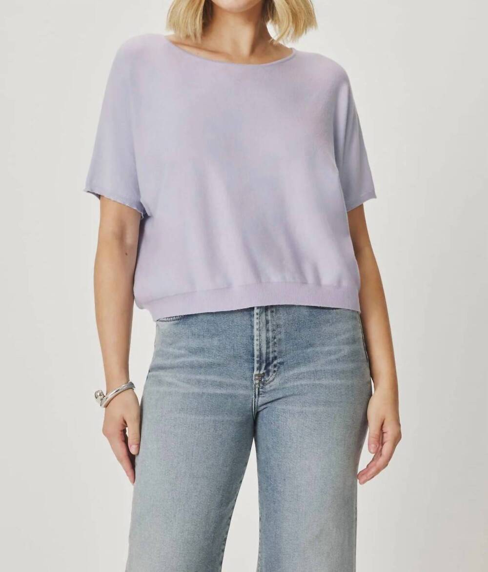 NEW SPLENDID women's scoop neck short sleeve sweater in lavender